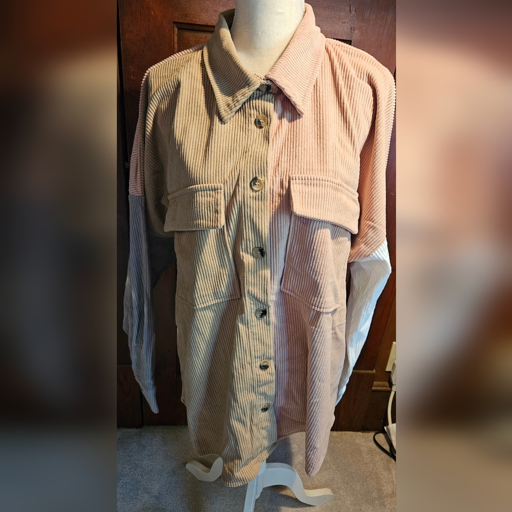 Andree By Unit Colorblock Corduroy Shacket - image 1